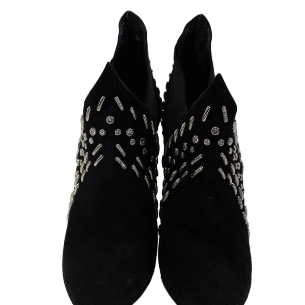 Alaia Womens 4” Stiletto Round Toe Studded Booties Black Suede Size 36.5 - Picture 2 of 6